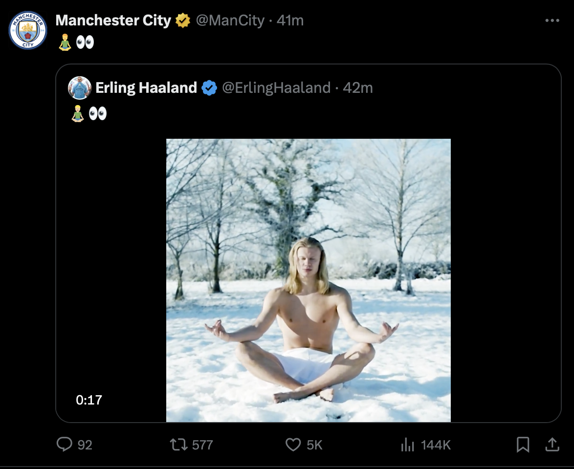 Erling Haaland medytuje