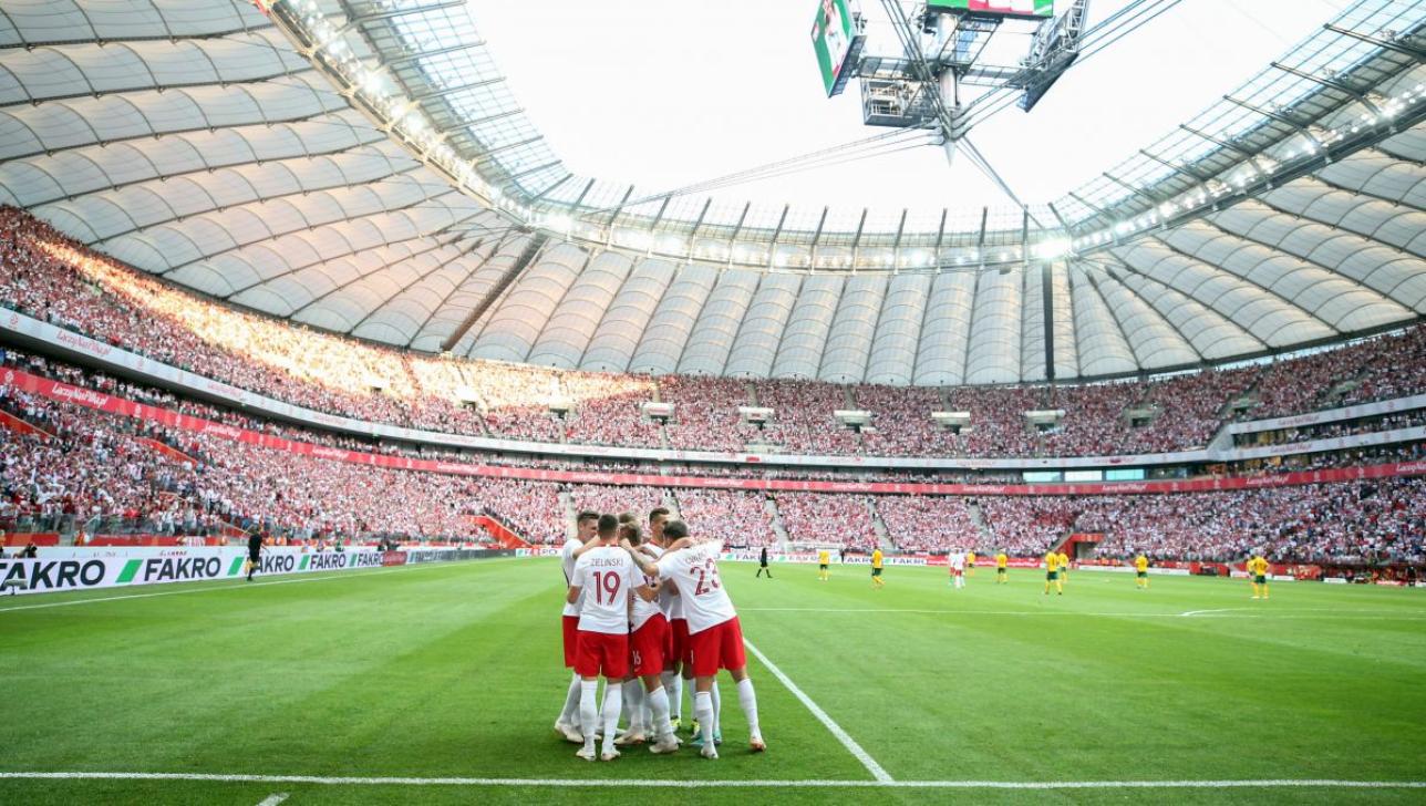 Reprezentacja Polski cieszy się na Narodowym